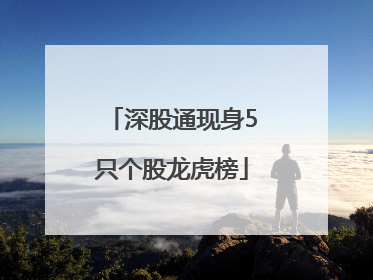 深股通现身5只个股龙虎榜