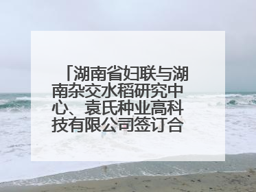 湖南省妇联与湖南杂交水稻研究中心、袁氏种业高科技有限公司签订合作协议
