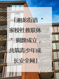 湘龙街道“家校社教联体”揭牌成立，共筑青少年成长安全网