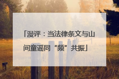 漫评：当法律条文与山间童谣同“频”共振