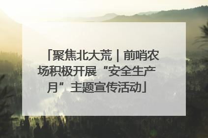 聚焦北大荒｜前哨农场积极开展“安全生产月”主题宣传活动