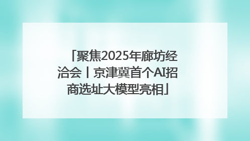 聚焦2025年廊坊经洽会丨京津冀首个AI招商选址大模型亮相