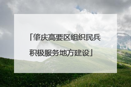 肇庆高要区组织民兵积极服务地方建设