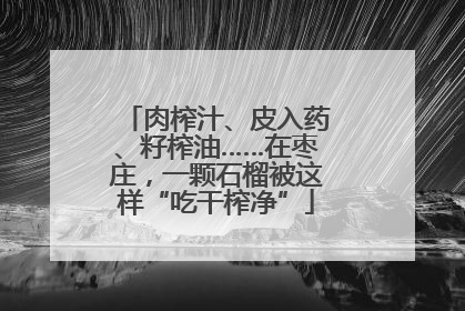 肉榨汁、皮入药、籽榨油……在枣庄，一颗石榴被这样“吃干榨净”