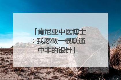 肯尼亚中医博士：我愿做一根联通中非的银针