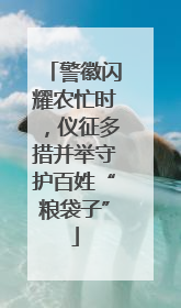 警徽闪耀农忙时，仪征多措并举守护百姓“粮袋子”