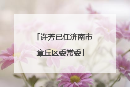 许芳已任济南市章丘区委常委