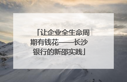 让企业全生命周期有钱花——长沙银行的新邵实践