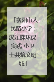 襄阳市人民路小学：汉江畔环保实践 小卫士共筑文明城