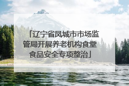 辽宁省凤城市市场监管局开展养老机构食堂食品安全专项整治
