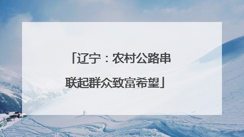 辽宁：农村公路串联起群众致富希望