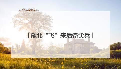 豫北“飞”来后备尖兵