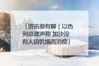 资讯很有聊｜以色列总理声称 加沙没有人因饥饿而消瘦