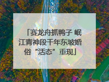 赛龙舟抓鸭子 岷江青神段千年东坡婚俗“活态”重现