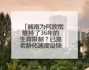 越南为何放宽维持了36年的生育限制？已是老龄化速度最快的国家之一