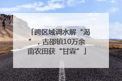 跨区域调水解“渴”，古邵镇10万余亩农田获“甘霖”