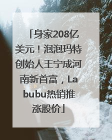 身家208亿美元！泡泡玛特创始人王宁成河南新首富，Labubu热销推涨股价