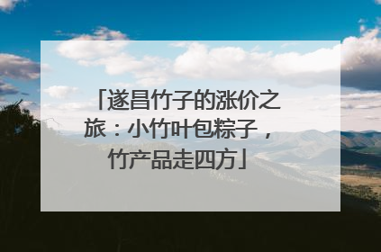 遂昌竹子的涨价之旅：小竹叶包粽子，竹产品走四方