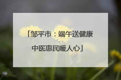 邹平市：端午送健康 中医惠民暖人心