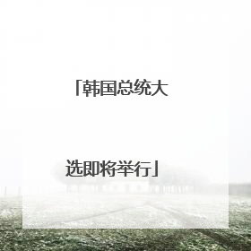 韩国总统大选即将举行