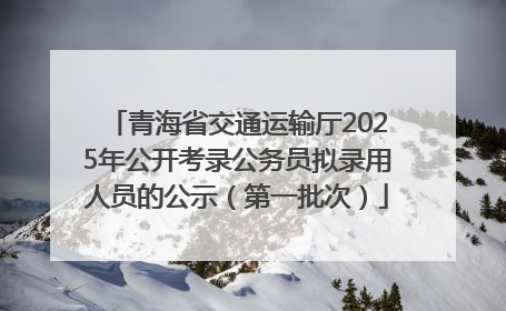 青海省交通运输厅2025年公开考录公务员拟录用人员的公示（第一批次）