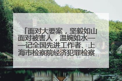 面对大要案，坚毅如山面对被害人，温婉如水——记全国先进工作者、上海市检察院经济犯罪检察部主任马玮玮