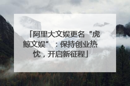 阿里大文娱更名“虎鲸文娱”：保持创业热忱，开启新征程