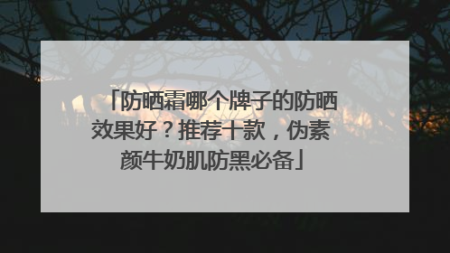 防晒霜哪个牌子的防晒效果好？推荐十款，伪素颜牛奶肌防黑必备