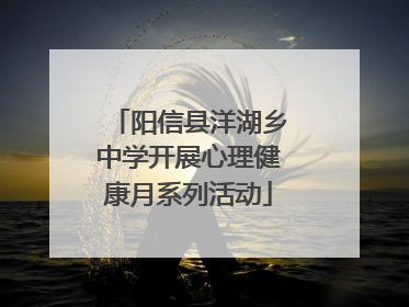 阳信县洋湖乡中学开展心理健康月系列活动