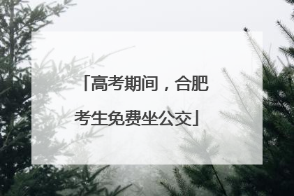 高考期间，合肥考生免费坐公交