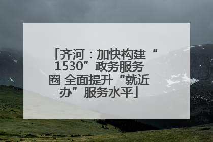 齐河：加快构建“1530”政务服务圈 全面提升“就近办”服务水平