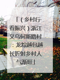 （乡村行·看振兴）浙江义乌何斯路村：龙粽越包越长折射乡村人气渐旺