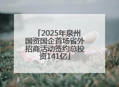 2025年泉州国资国企首场省外招商活动签约总投资141亿