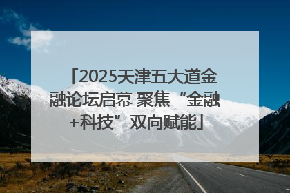 2025天津五大道金融论坛启幕 聚焦“金融+科技”双向赋能
