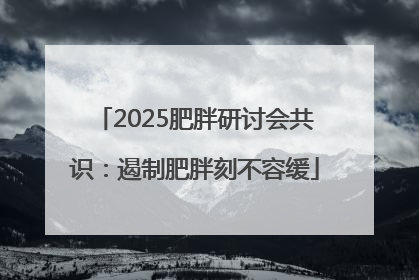 2025肥胖研讨会共识：遏制肥胖刻不容缓
