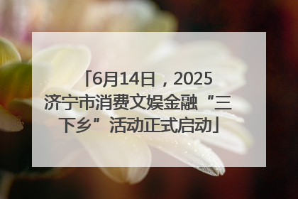 6月14日，2025济宁市消费文娱金融“三下乡”活动正式启动