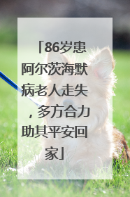 86岁患阿尔茨海默病老人走失，多方合力助其平安回家