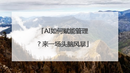 AI如何赋能管理？来一场头脑风暴