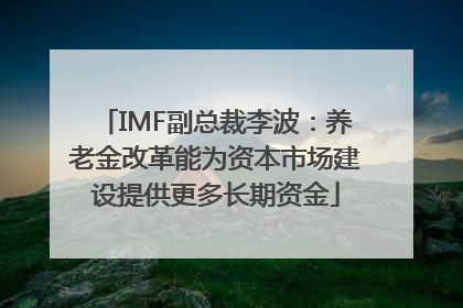 IMF副总裁李波：养老金改革能为资本市场建设提供更多长期资金